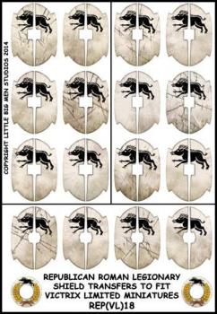 Republican Roman Shield Designs 18--28mm Republican Roman Legionary shield transfers to fit Victrix Ltd. miniatures--Special Order:  Takes 2 to 3 weeks #53146