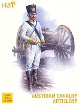 Image of Napoleonic Austrian Cavalry Artillery--6 figures in 2 poses with 12 Horses & 3 Cannons #20310