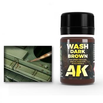 Dark Brown Wash for Green Vehicles--35ml bottle--enamel for scale models #53253