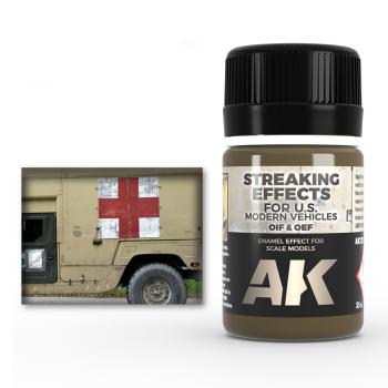 Streaking Effects for U.S. Modern Vehicles:  OIF & OEF--35ml bottle--enamel effects for scale models. #53291