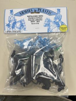  Napleonic Wars French Vistula Polish Lancers, 5 Mounted Figures, Liight Blue  #53298