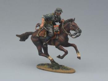 German Army Cavalry Private (armed with a submachine gun), 1940–1941--single mounted figure charging Dark Brown horse #53314