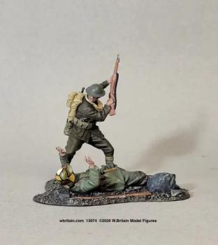 U.S. Marine Fighting with German Infantryman, Belleau Wood, 1918--two figures on single base (standing, ready to hit with rifle butt; prone, hands raised to block) #53320