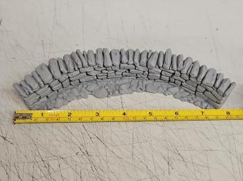 Image of 3D Print - 54mm Curved Short Wall--9" x 1 1/4" high--SEVEN IN STOCK. #53326