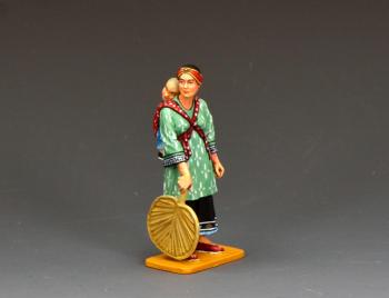 Cantonese Mother & Child (Gloss)--single female figure with baby strapped to back #53336