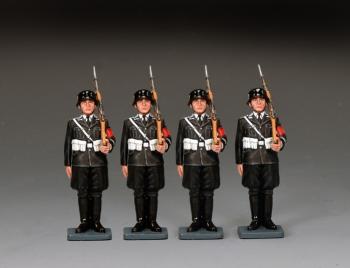 Image of Leibstandarte At Attention (Set of 4)--four German LSSAH figures with rifles and bayonets on the left shoulders #53343