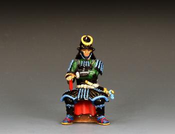Samurai Date Masamune--single one-eyed figure seated on camp chair #53350