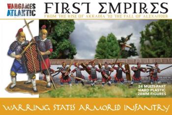 Warring States Armored Infantry--24 unpainted multi-part hard plastic 28mm figures #53363