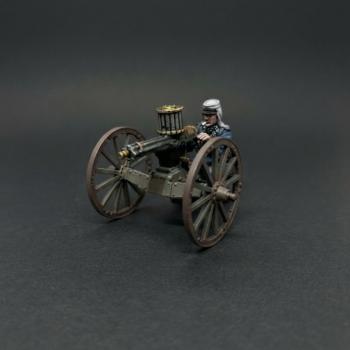 French Foreign Legionnaire Firing Gatling Gun--single kneeling figure and cannon #53386