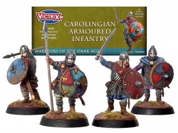 28mm Carolingian Franks Armoured Infantry--36 unassembled multi-part hard plastic figures #53398