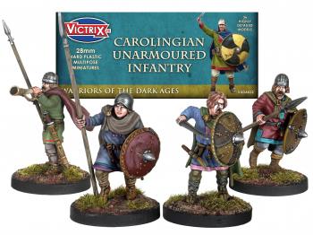 28mm Carolingian Franks Unarmoured Infantry--36 unassembled multi-part hard plastic figures #53399