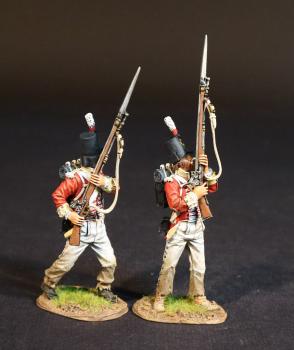 “A Storm of Lancers", 1/3rd Regiment of Foot (East Kent, “The Buffs”)  (#15, #19) The Battle of Albuera, 16th May 1811--two figures with muskets pointed up (matt) #53411