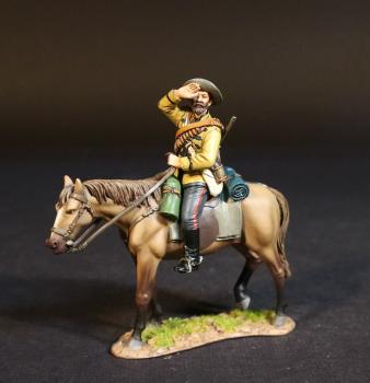 Image of Frontier Light Horseman, Volunteers, Irregulars, and Auxiliaries, The Battle of Gingindhlovu, 2nd April 1879, The Anglo Zulu War--single mounted figure saluting #53433