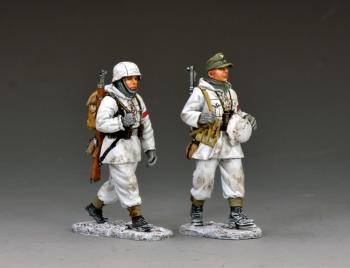 Image of K&C 'HC' On Patrol #2--two WWII Eastern Front German figures advancing (backpack & K98 carbine; MP40 slung) #53500