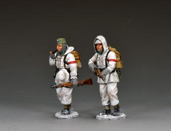 Image of K&C 'HC' On Patrol #3--two WWII Eastern Front German figures advancing with K98 (smoking pipe; gun ready to fire) #53501