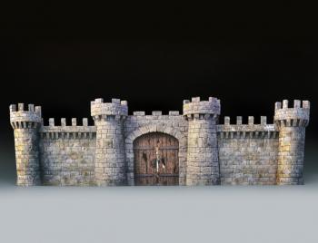 Image of The Castle Facade Backdrop (Newly Amended)--three-part facade #53507