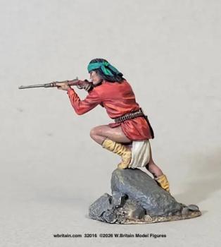 Apache Warrior Standing Firing Carbine from Rock--single figure #53519