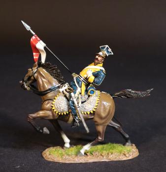 “A Storm of Lancers", French 1er Chevau-Legers Lanciers de la Legion de la Vistule (#4), The Battle of Albuera, 16th May 1811--single mounted figure with lance leaning back, shot (gloss) #53524