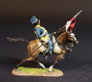 “A Storm of Lancers", French 1er Chevau-Legers Lanciers de la Legion de la Vistule (#4), The Battle of Albuera, 16th May 1811--single mounted figure with lance leaning back, shot (matt) #53525