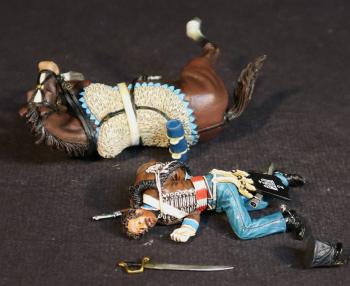 “A Storm of Lancers", French 2e Regiment de Hussars ((#13, #14), The Battle of Albuera, 16th May 1811--single figure lying dead, fallen horse, hat, sabre (matt) #53527
