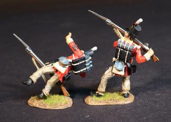 “A Storm of Lancers", 1/3rd Regiment of Foot (East Kent, “The Buffs”)  (#17, #19) The Battle of Albuera, 16th May 1811--two figures (bayoneting upward; falling wounded, musket falling) up (matt) #53529