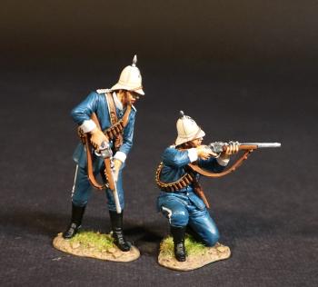 Two Natal Carabinieers, Volunteers, Irregulars, and Auxiliaries, The Battle of Gingindhlovu, 2nd April 1879, The Anglo Zulu War--two figures (kneeling fiiring; standing ready carbine pointed down) #53543