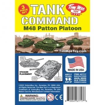 Tank Command--M48 Patton Platoon--TimMee Toy Tanks for Plastic Army Men--OD Green WWII--three Patton tanks made in the USA #53558
