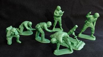 Image of  US CHEMICAL MORTAR CREW--12 unpainted plastic figures in 6 poses plus 2 Mortars -- FUTURE RELEASE! #53561