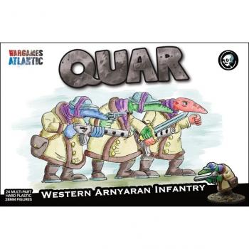 Quar:  Western Arnyaran Infantry-- 24 unpainted multi-part hard plastic 28mm figures #53580