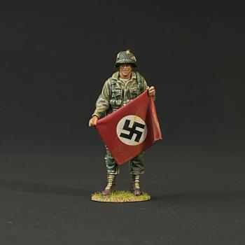 101st Airborne with a Nazi Flag, 101st Airborne, The U.S.A. Army--single figure posing with trophy #53584