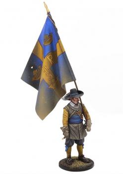 Image of Thirty Years War Swedish Standard Bearer, The Thirty Years War (1618-1648)--single figure standing with standard #53604