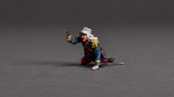 Wounded French Foreign Legionnaire Officer Firing His Pistol--single figure on hand and knees firing pistol #53615
