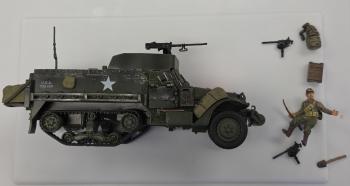Unboxed U.S. M3 Halftrack with .50 Cal, .30 cal. and two figures--RETIRED--LAST ONE!! #53639