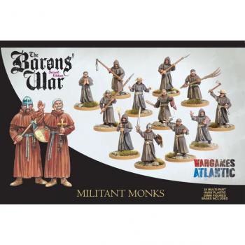 Militant Monks, The Barons' War, Age of Chivalry--24 multi-pose unpainted plastic 28mm figures #53648