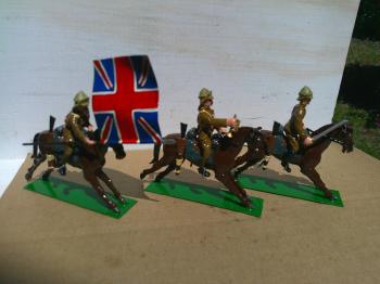 Alymer British 21st Lancers Cavalry with Flag, Sudan, 1898--three mounted figures--RETIRED--LAST ONE!! #53666