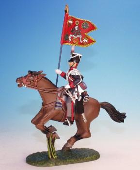 Image of Trooper with Standard, 23th Light Dragoons, British--single mounted figure with flag--RETIRED--LAST ONE!!