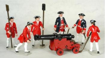 Image of French Artillery: Includes gun and Officer, Sergeant, and 4 gunners