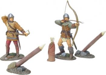 English Archer Set #2--4 piece set, 2 Figures & 2 Stakes--RETIRED--LAST ONE!! #0