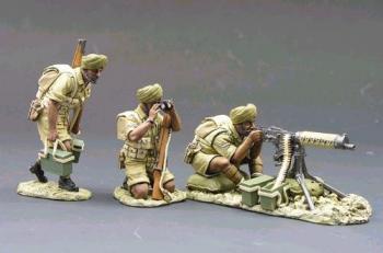 British Army--three-man Sikh Machine Gun Set--RETIRED. #11596