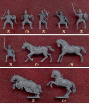 Saladin with Saracen Cavalry--12 figures and 12 horses in 6 poses and 4 horse poses--FOUR IN STOCK. #11646
