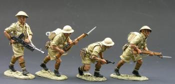 Image of Advance Under Fire--four British 8th Army figures--RETIRED--LAST TWO!!