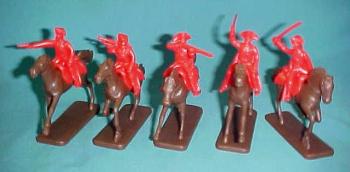 AWI 1776 British Cavalry - 5 in 5 Poses, Red, SP #12213