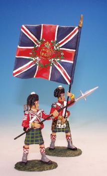 Officer with Kings Colour and N.C.O, 2nd Battalion, 92nd Highlanders (Gordon Highlanders)--two figures--RETIRED--LAST ONE!! #1420