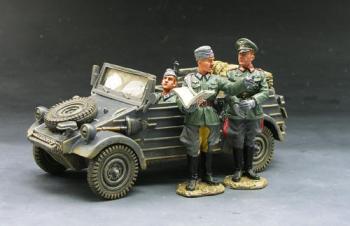 Image of German Kubelwagen Car with 3 Germans--RETIRED. ONE AVAILABLE! 