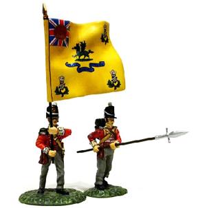 Officer with Regimental Colour and N.C.O.,  1st Battalion, 3rd Regiment of Foot (The Buffs), British Army--two figures--RETIRED--LAST ONE!! #1432