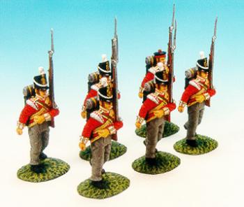 Six Marching Infantrymen, 1st Battalion, 3rd Regiment of Foot (The Buffs), British Army--six figures--RETIRED--LAST ONE!! #1435