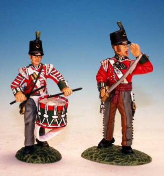 Image of Officer and Bugler, 1st Battalion, 68th Durham Light Infantry, British Army--two figures--RETIRED--LAST ONE!!