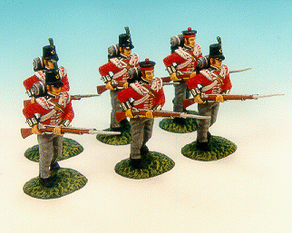 Six Advancing Infantrymen, 1st Battalion, 68th Durham Light Infantry, British Army--six figures--RETIRED--LAST TWO!! #1443