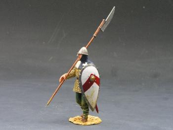 Templar with Polearm & Shield Marching--single figure with polearm--RETIRED. - LAST ONE!  #12727