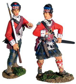 Image of Officer and NCO, British 71st Highlanders Command, Redoubt #10--two figures--RETIRED--LAST ONE!!